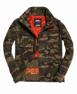 Superdry Super Script Rookie Férfi Kabát Camo | XAWHC4670